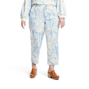 Women's Plus Size Marble Print High-Rise Tapered Jeans Rachel Comey x Target Blu